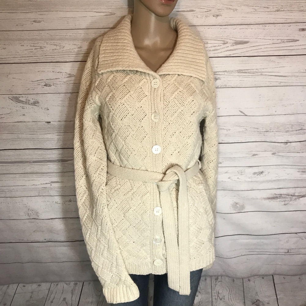 Express Hand Knit Chunky Weave Cardigan Sweater